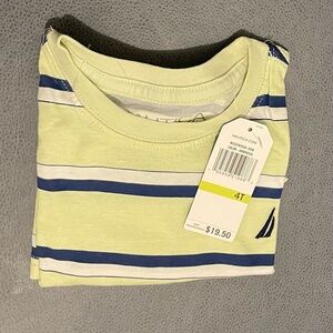 Nautica Kids' Light Yellow and Blue Striped Tee